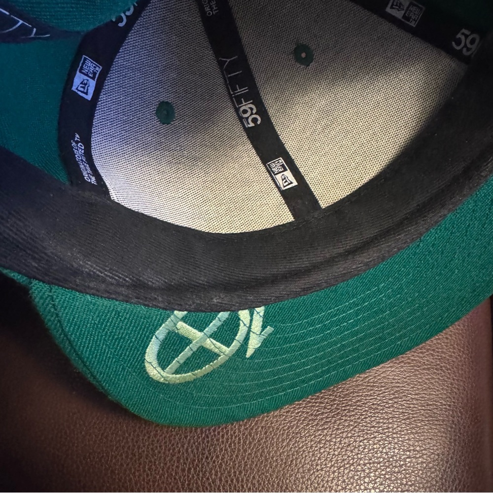 Sold-New Era 59Fifty 10.Deep Green Fitted Wool Hat Sz 7 1/4 RARE Nipsey Hustle - Picture 9 of 12